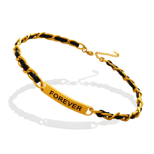 18K gold plated Stainless steel  Forever necklace