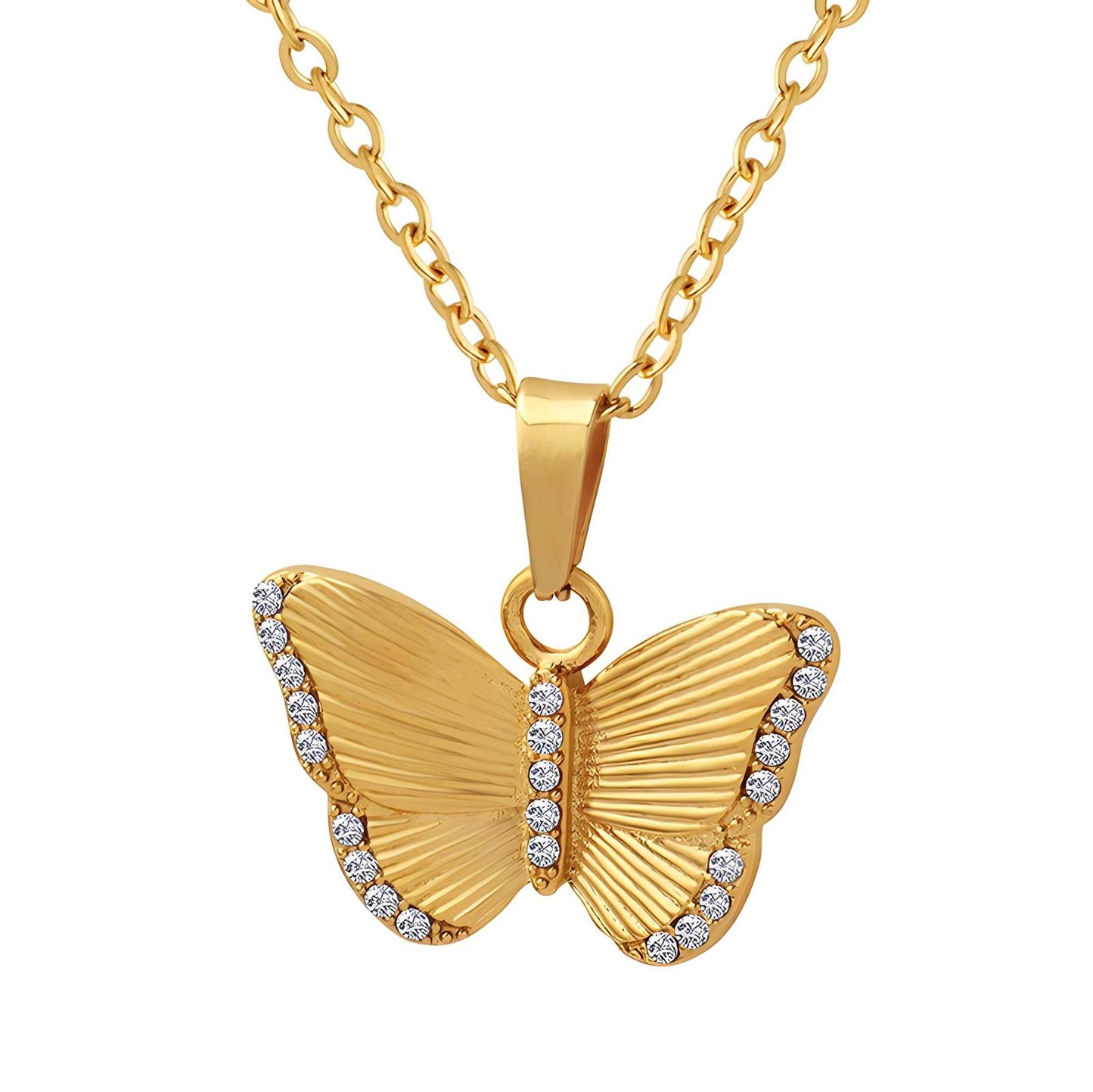 18K gold plated Stainless steel  Butterfly necklace