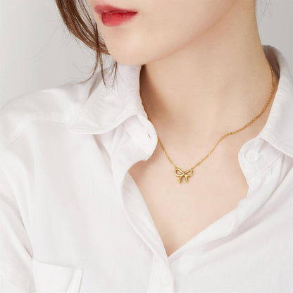 18K gold plated Stainless steel  Knot necklace