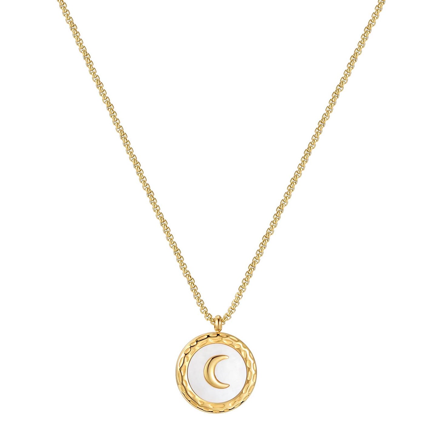 18K gold plated Stainless steel  Crescent necklace