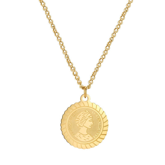 18K gold plated Stainless steel  Elizabeth queen necklace
