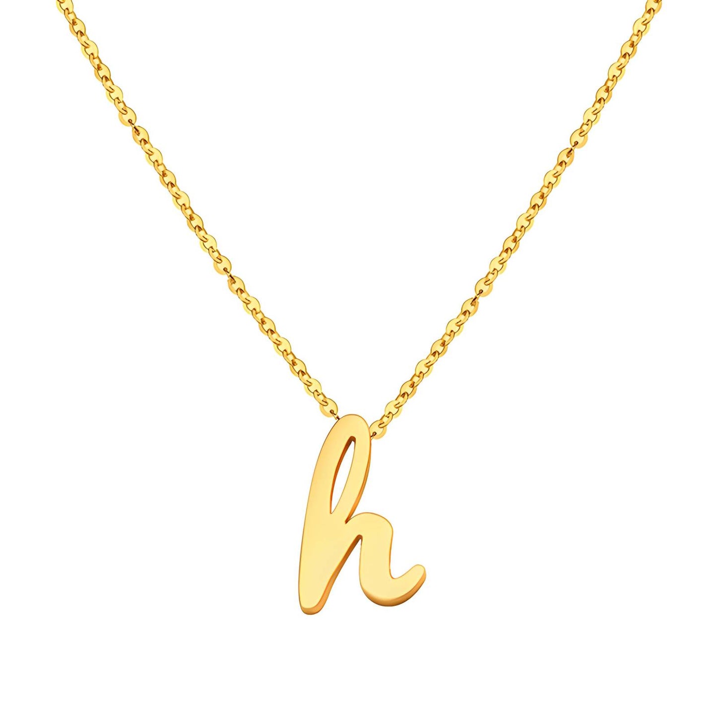 18K gold plated Stainless steel  Letter H necklace