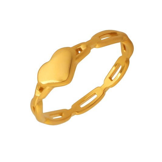 18K gold plated  Heart finger ring