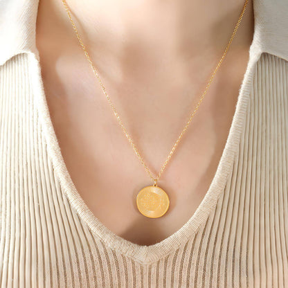 18K gold plated  Sun and Moon necklace