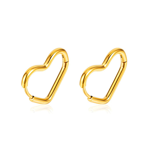 18K gold plated Stainless steel  Heart earrings