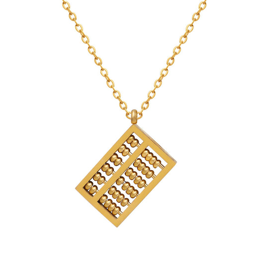 18K gold plated Stainless steel  Abacus necklace