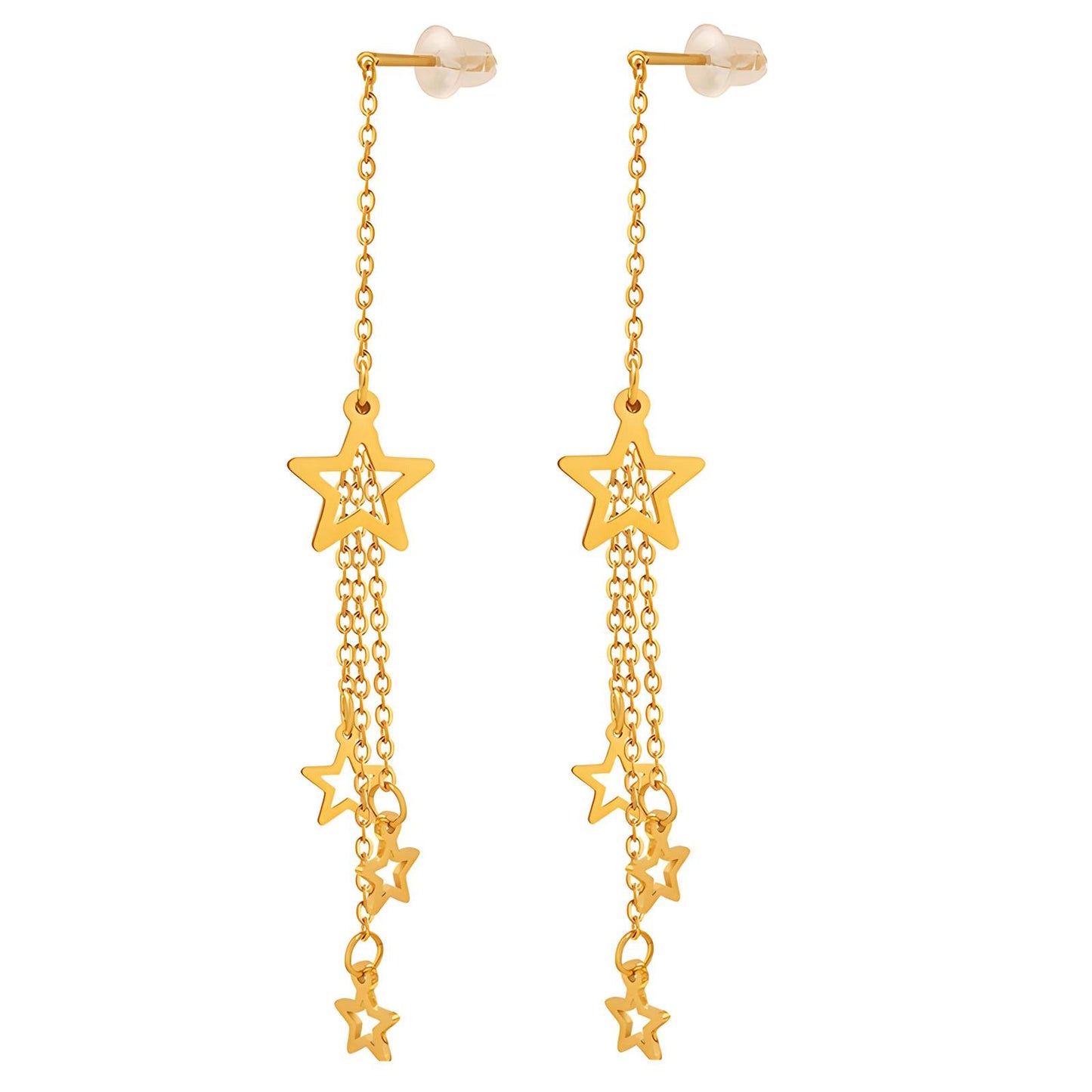 18K gold plated Stainless steel  Stars earrings