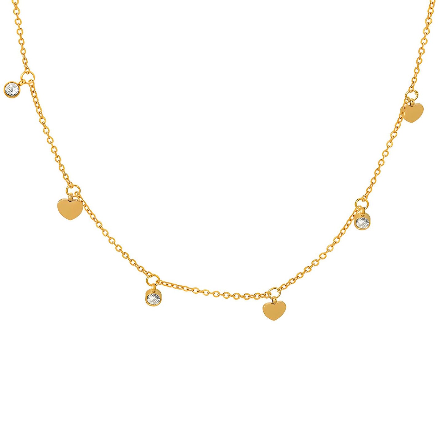 18K gold plated Stainless steel  Hearts necklace