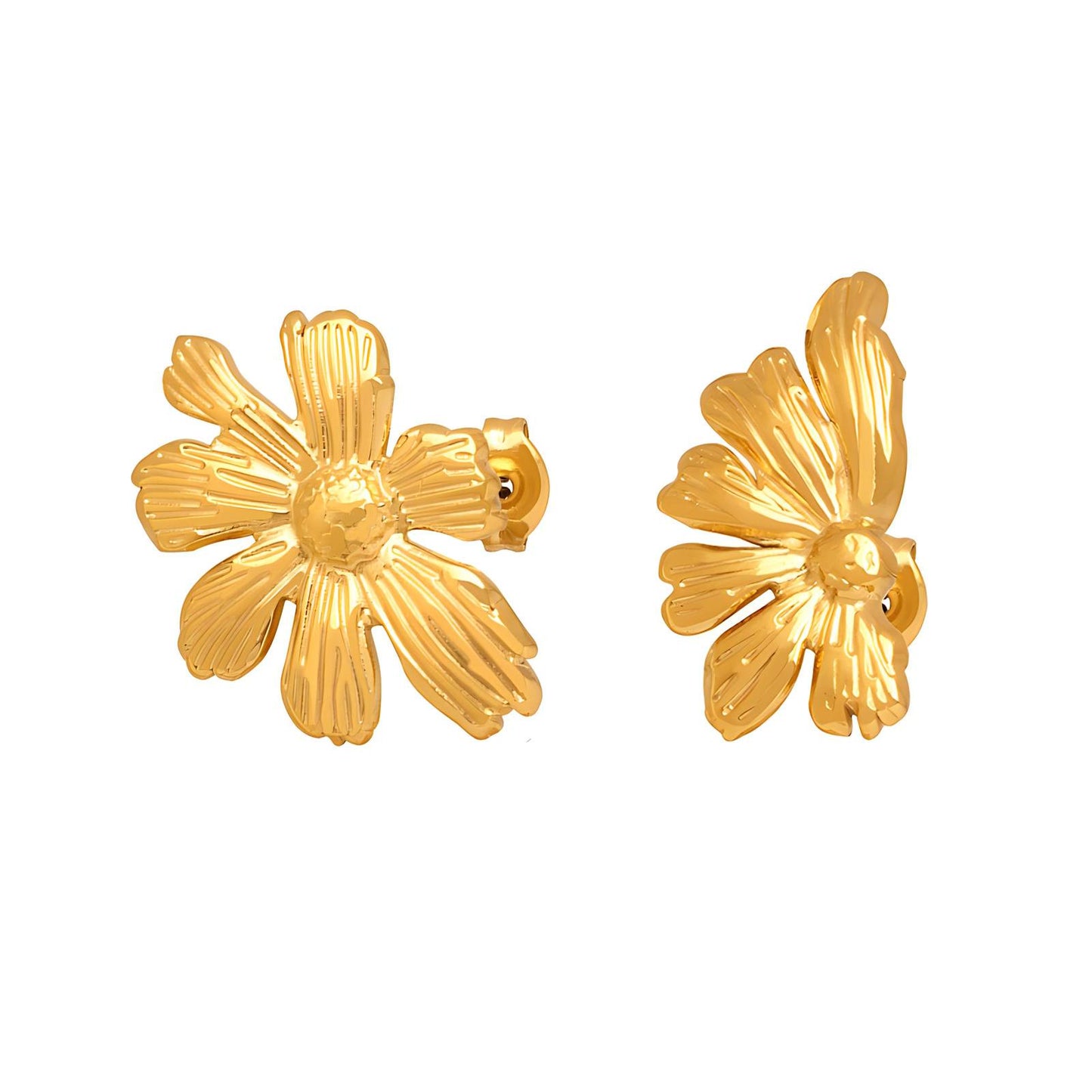 18K gold plated Stainless steel  Flower earrings