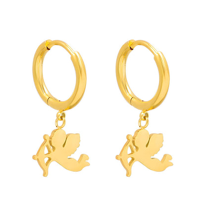 18K gold plated Stainless steel  Cupid earrings