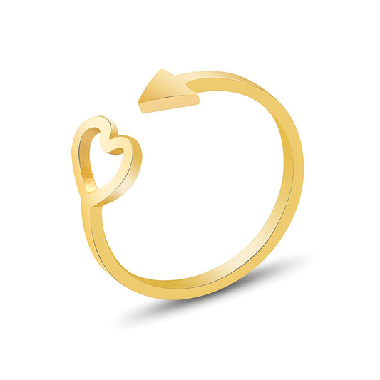 18K gold plated Stainless steel  Heart finger ring