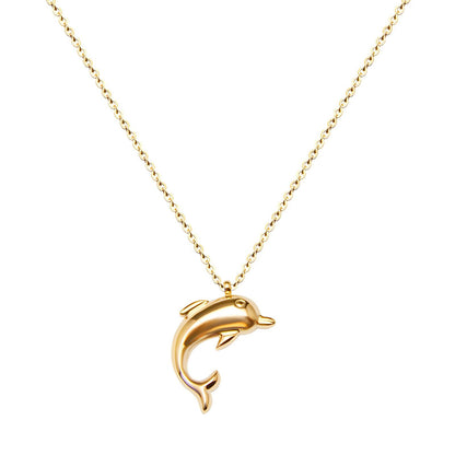 18K gold plated Stainless steel  Dolphin necklace