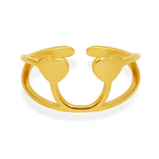 18K gold plated Stainless steel  Heart finger ring