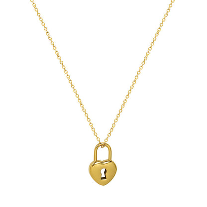 18K gold plated Stainless steel  Lock necklace