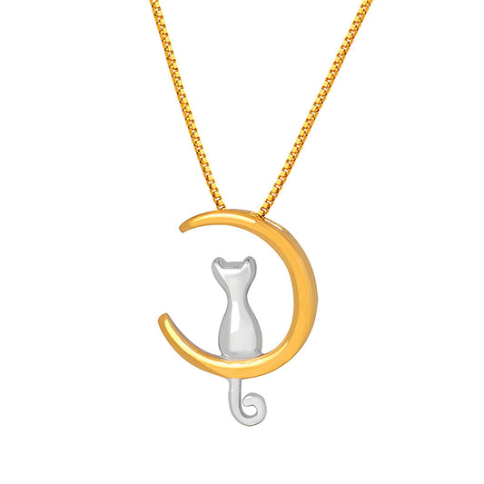 18K gold plated Stainless steel  Cat necklace