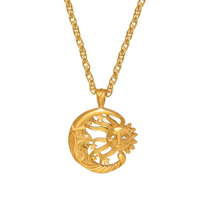 18K gold plated Stainless steel  The Sun necklace