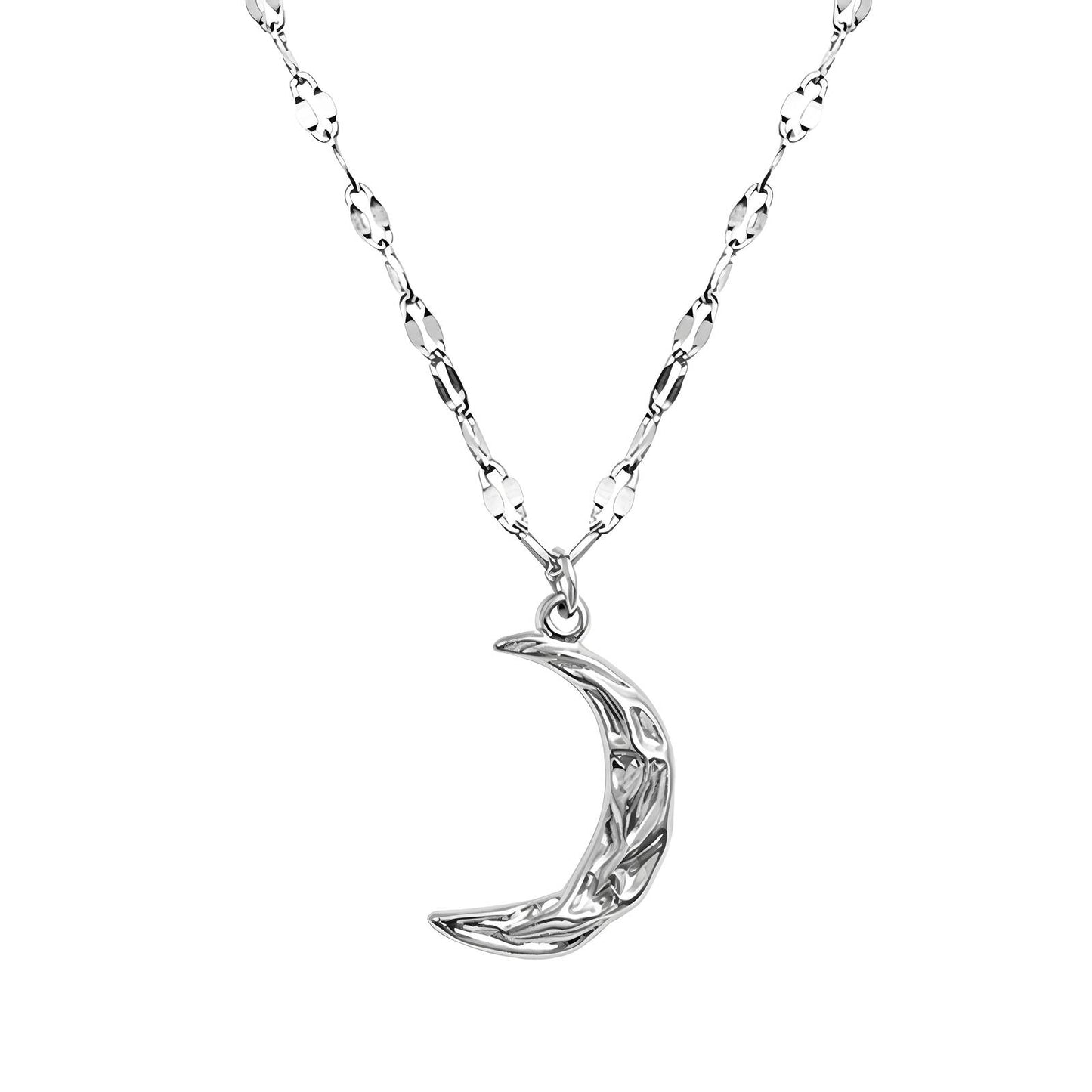 Stainless steel  Crescent necklace