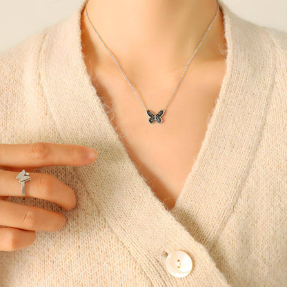 Stainless steel  Butterfly necklace