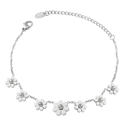 Stainless steel  Flowers bracelet