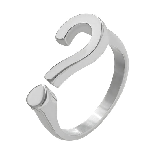 Stainless steel  Question mark finger ring, Intensity