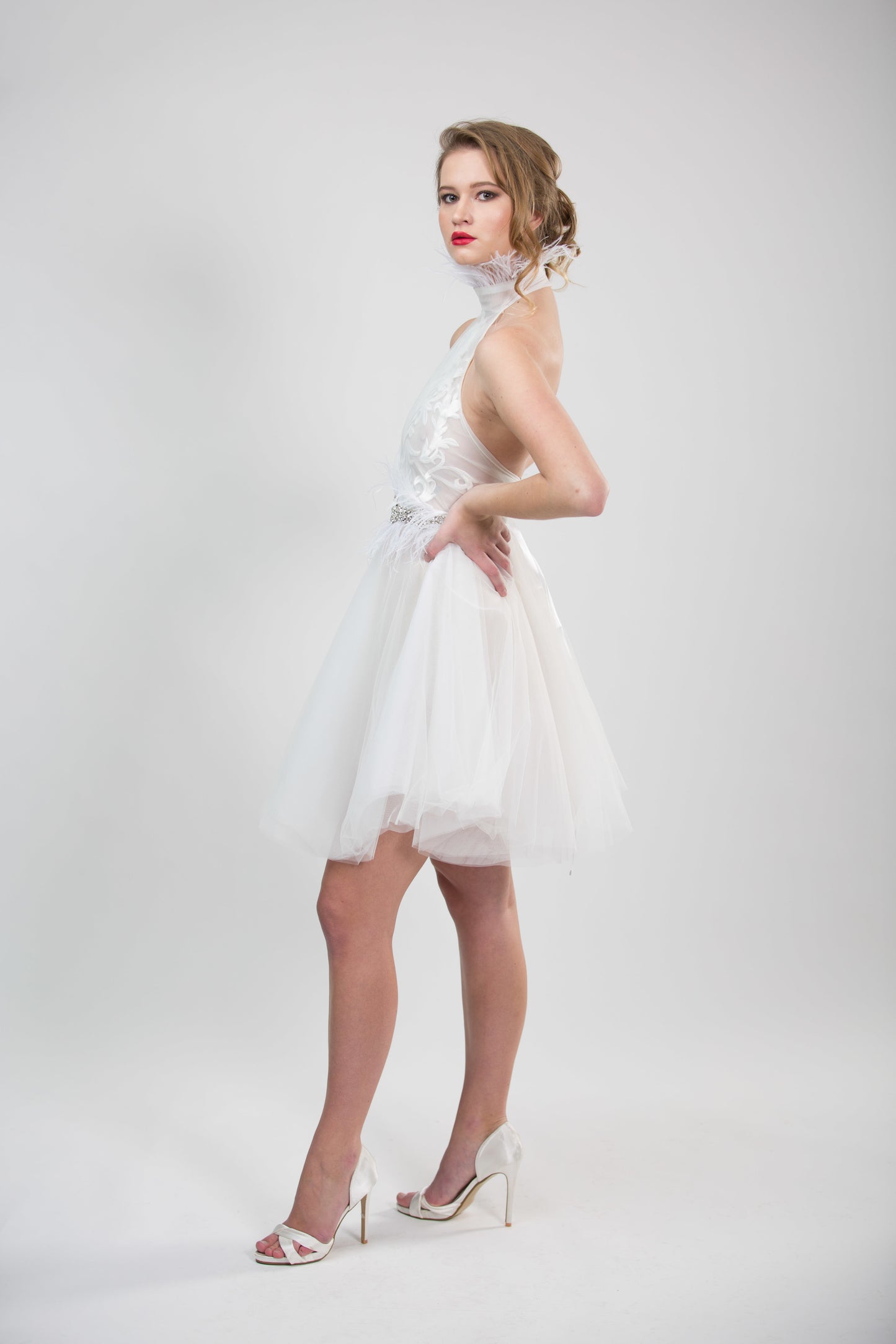 White Lace Tulle Dress
